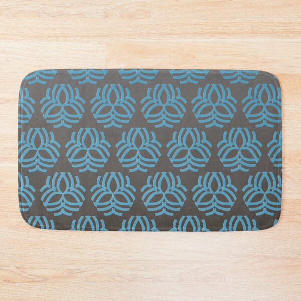 Item preview, Contemporary abstract turquoise floral pattern on a gradient taupe background  designed and sold by PetaJaneHome.