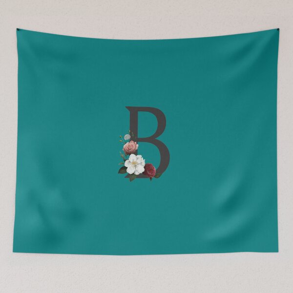 Item preview, Black On Teal Monogram Letter B | Floral Alphabet designed and sold by SerendipityNow.