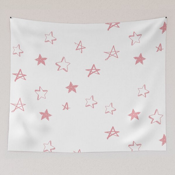 Item preview, Small pink star doodle pattern designed and sold by AdelDa19.