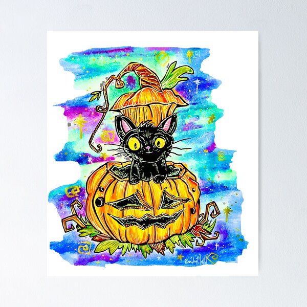 Item preview, Halloween Cat - Am I really that scary ? designed and sold by EmoodleDoodle.