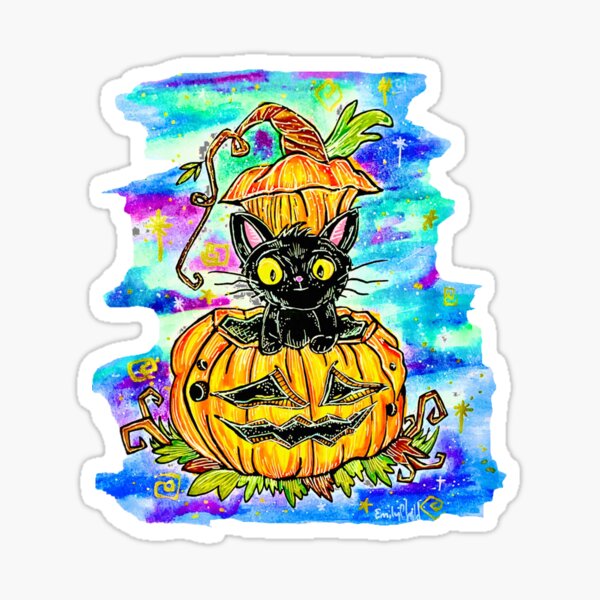 Item preview, Halloween Cat - Am I really that scary ? designed and sold by EmoodleDoodle.