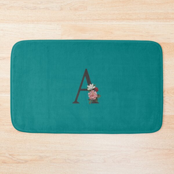 Item preview, Black On Teal Monogram Letter A | Floral Alphabet designed and sold by SerendipityNow.