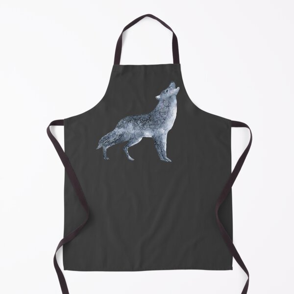 Artikelvorschau, Aquarellwolf mit Blattmuster, heulend entworfen und verkauft von SmirkingDesigns.