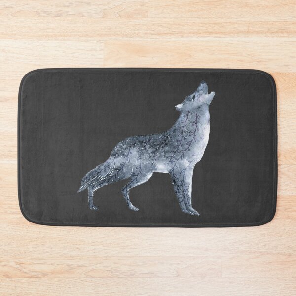 Item preview, Watercolor Wolf with Leaves Pattern, Howling designed and sold by SmirkingDesigns.