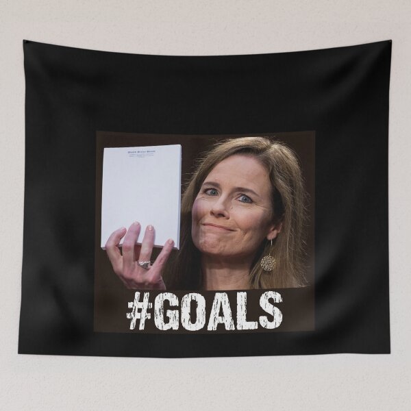 Aperçu de l'œuvre Amy Coney Barrett tenant le bloc-notes #GOALS créée et vendue par Jennifer Church.