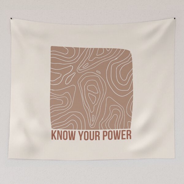 Item preview, Know Your Power Square Abstract Shape Warm Toned design designed and sold by zedonee.