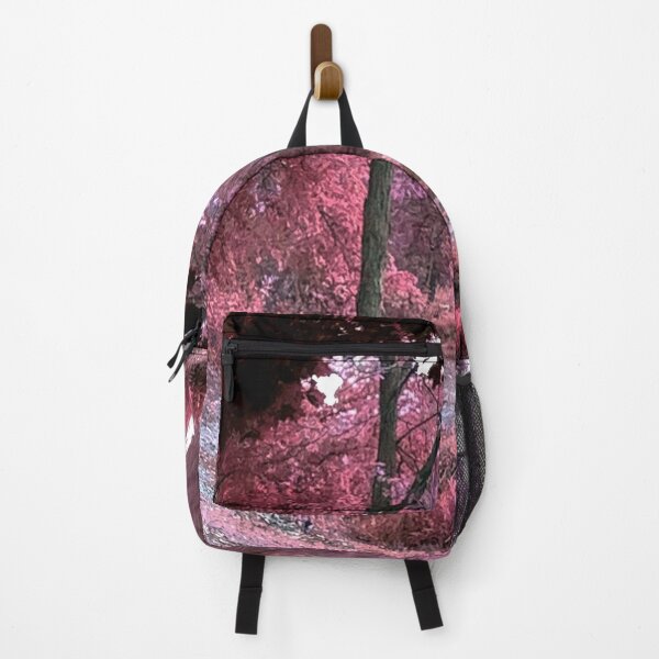 Item preview, Beautiful Pink Fantasy Trail Scene with a Pond and Pink Leaves - Tomahawk Creek Pond Overland Park KS designed and sold by Zen Goat.