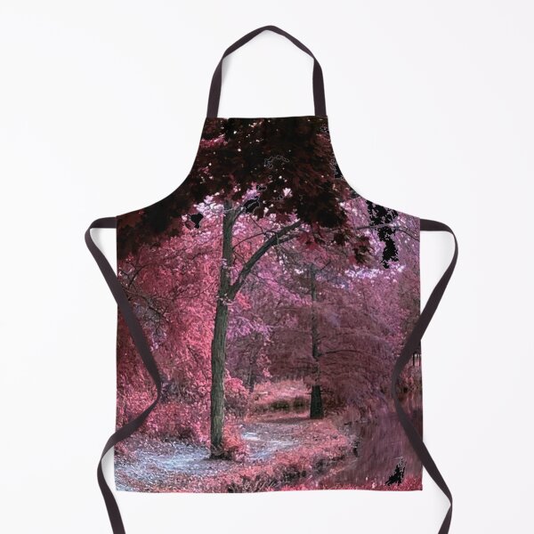 Item preview, Beautiful Pink Fantasy Trail Scene with a Pond and Pink Leaves - Tomahawk Creek Pond Overland Park KS designed and sold by Zen Goat.