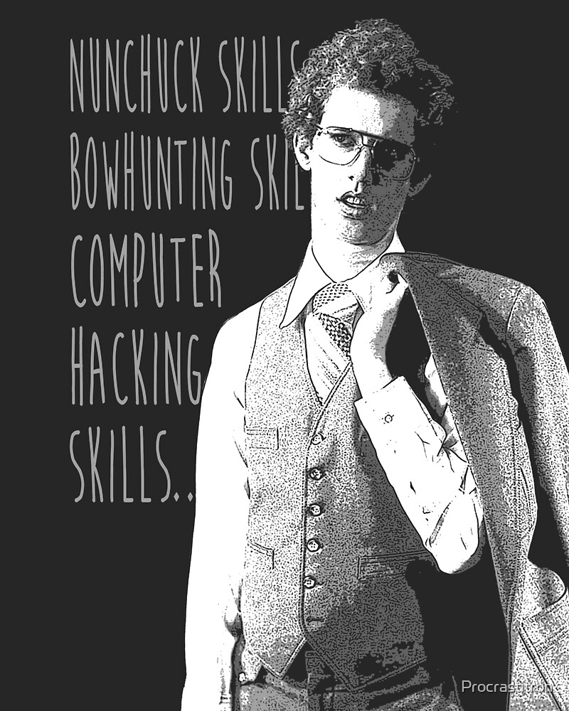 "Nunchuck Skills" by Procrastitron Redbubble