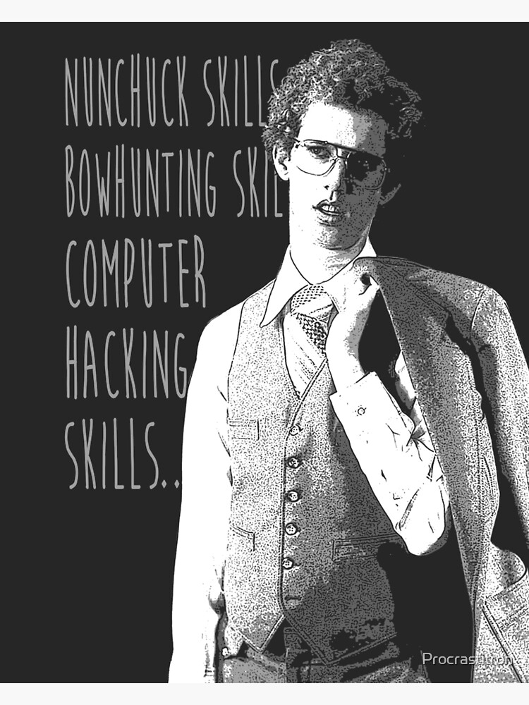 "Nunchuck Skills" Poster by Procrastitron Redbubble