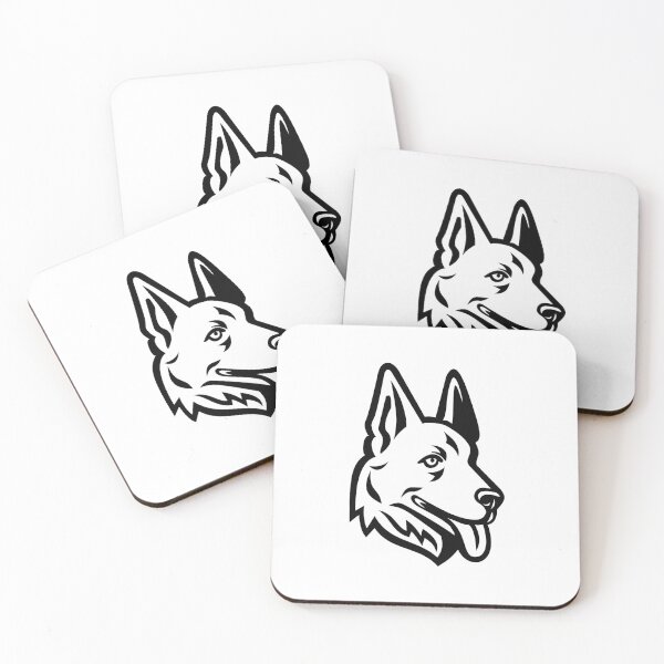 Item preview, Head of a German Shepherd or Alsatian Wolf Dog Mascot Retro Black and White designed and sold by patrimonio.