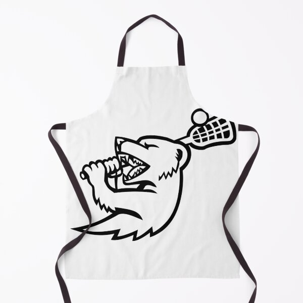 Item preview, Mongoose With Lacrosse Stock Mascot Black and White designed and sold by patrimonio.