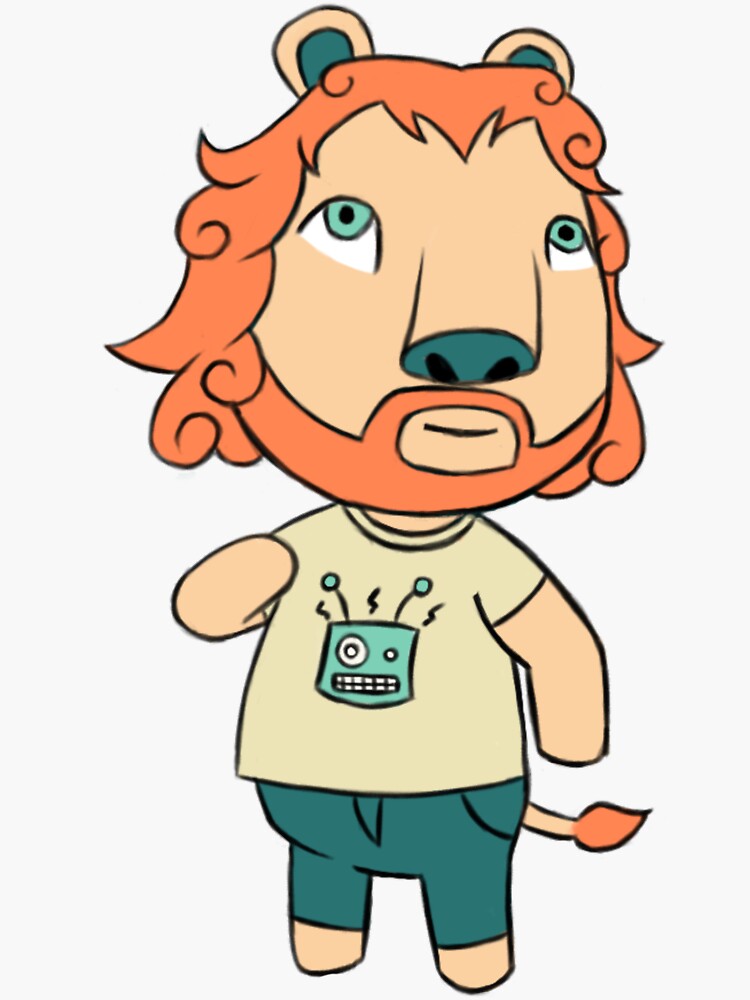 "John Lion acnh" Sticker for Sale by RitzFitzBitz Redbubble
