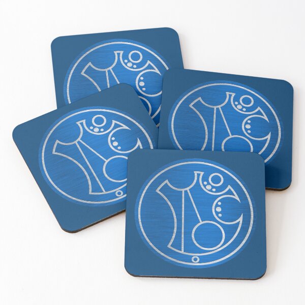 Item preview, Andrew in Circular Gallifreyan Alphabet in Brushed Metal on Regal Blue designed and sold by Darcy777.
