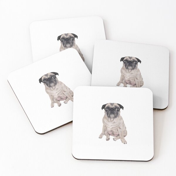 Item preview, Coco The Pug White designed and sold by CoconatStudio.