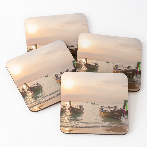Item preview, Longtail boats on the Beach at Sunset designed and sold by JBlaisDesign.