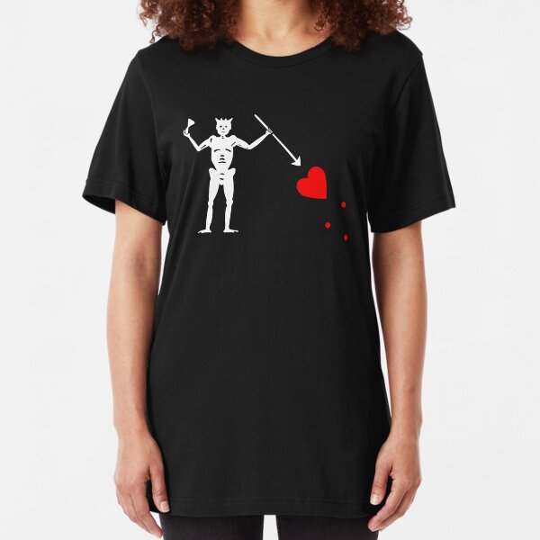 Edward Teach Pirate Flag Slim Fit T-Shirt
