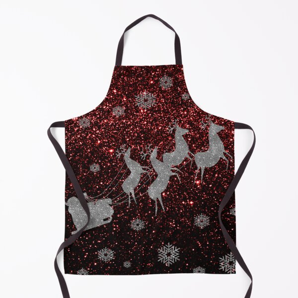 Item preview, Santa, sledge, reindeer and snowflakes glitter red designed and sold by oxoxoxo.