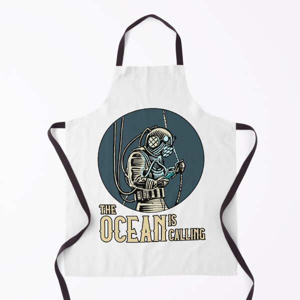 Item preview, Ocean is Calling Deep Sea Diver Answering Phone designed and sold by Huhnerdieb Apparel.