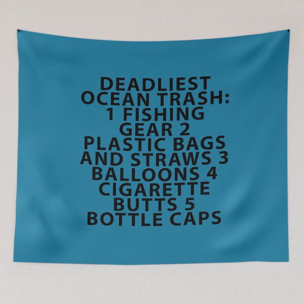 Item preview, Deadliest Ocean Trash: 1 Fishing Gear 2 Plastic Bags and Straws 3 Balloons 4 Cigarette Butts 5 Bottle Caps designed and sold by Shujii.