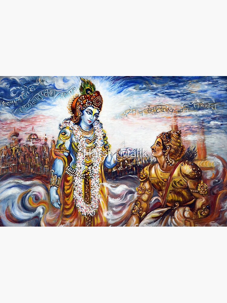 "Krishna Arjuna in Bhagwat Geeta " Poster for Sale by hlmalik Redbubble