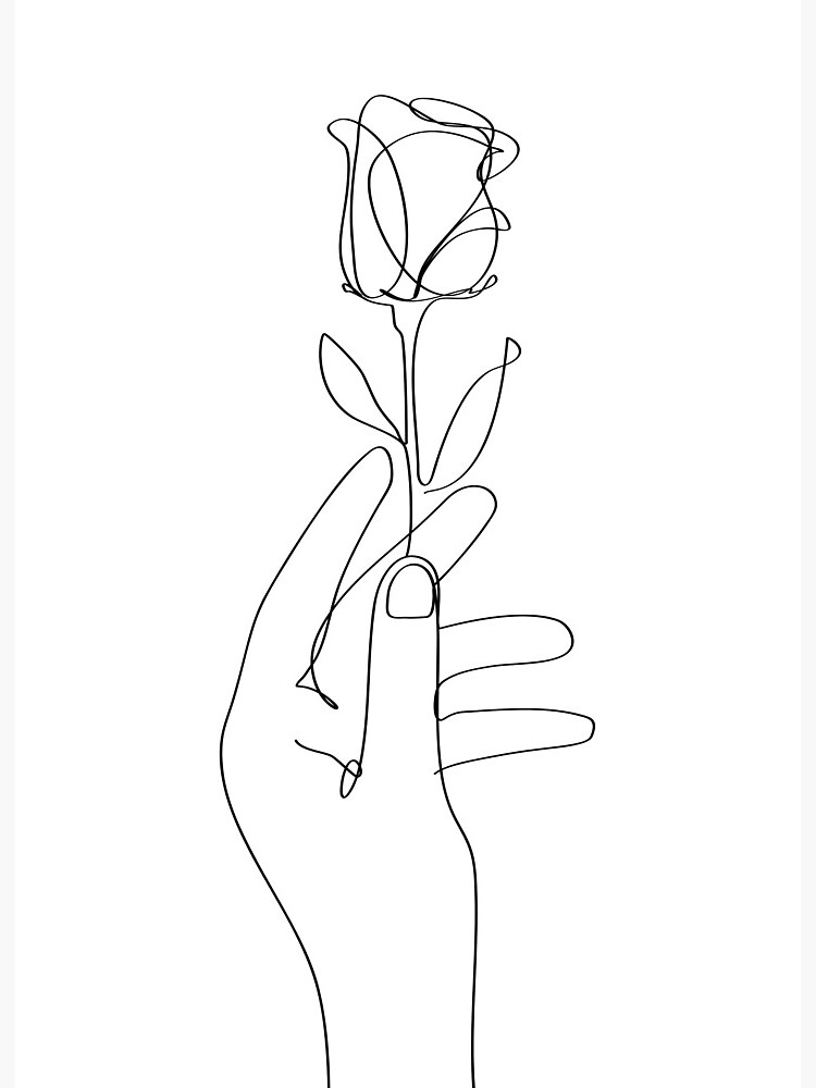 Flowers Roses Line Drawing Artwork Graphic by subujayd · Creative Fabrica