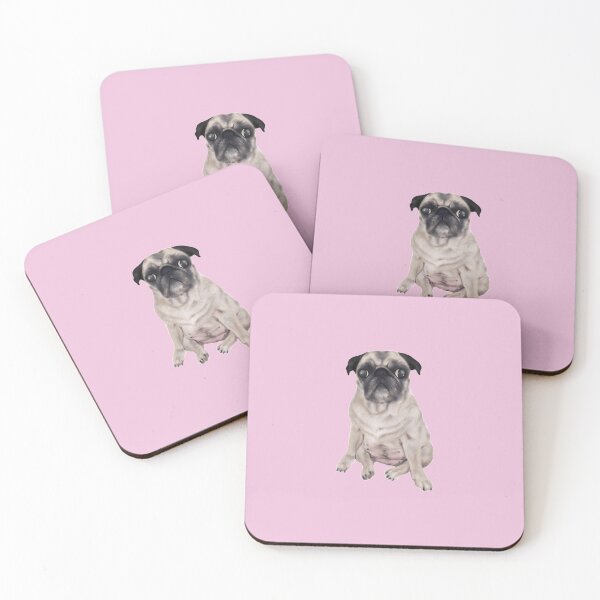 Item preview, Coco The Pug Light Pink designed and sold by CoconatStudio.