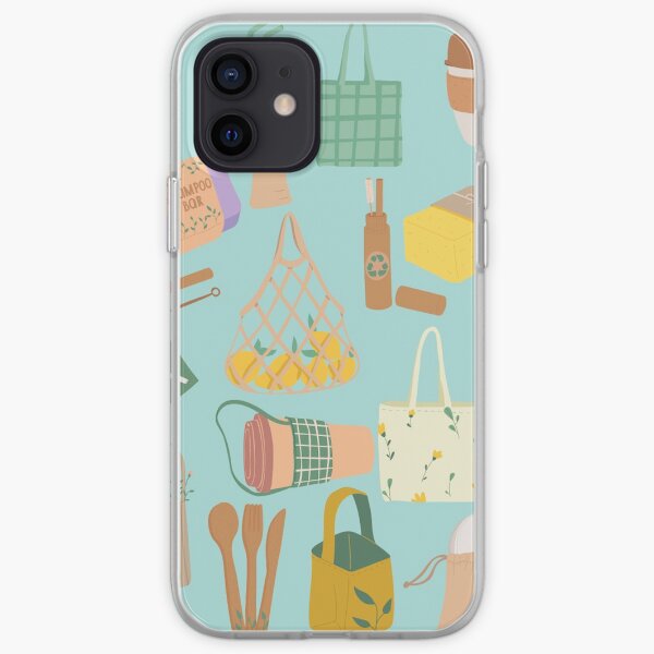 Productos ecológicos (azul) Funda blanda para iPhone