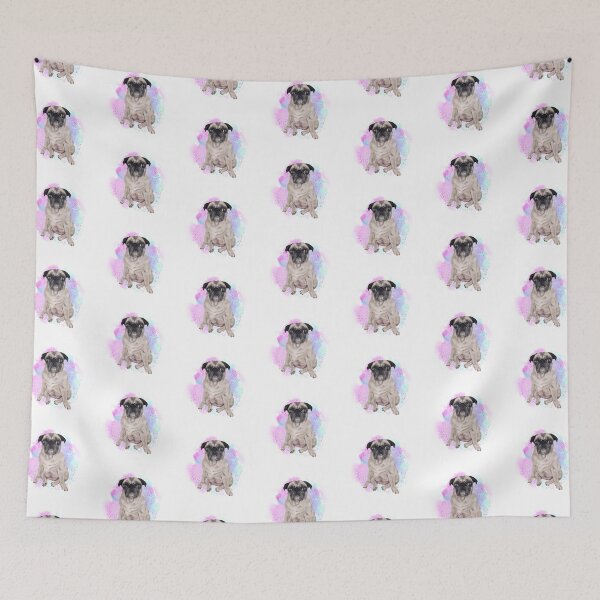 Item preview, Coco The Pug Watercolor White Background designed and sold by CoconatStudio.