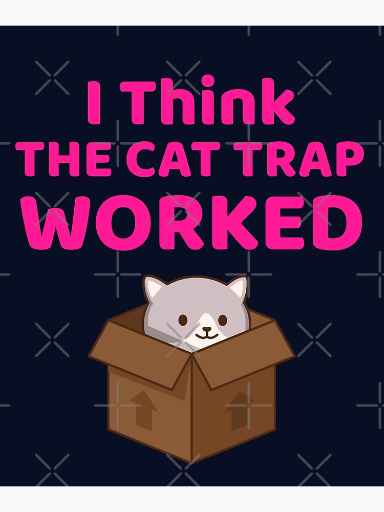 "I Think The Cat Trap Worked Funny Cat In The Box Design" Poster for