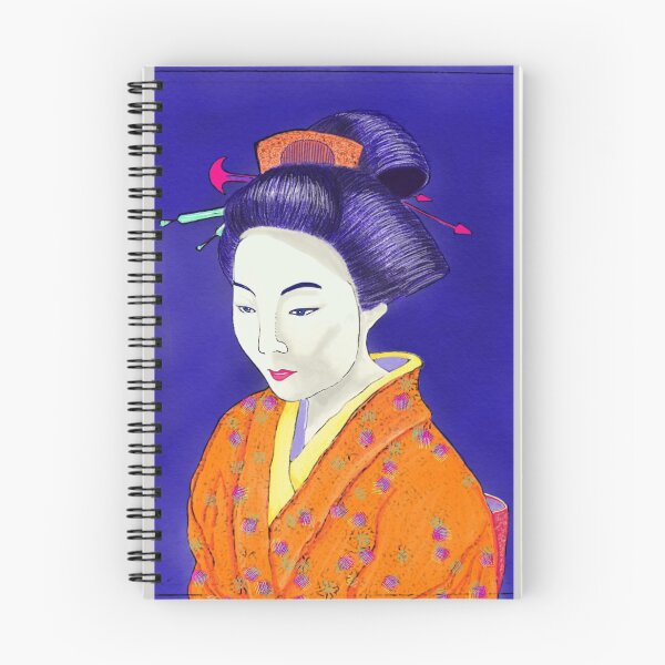 Artikelvorschau, Japanische Geisha - Orange Kimino entworfen und verkauft von Anne-Maree Hunter.