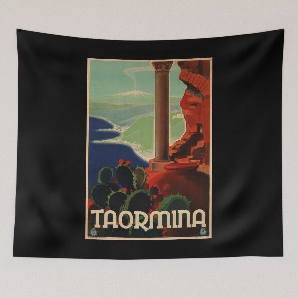 Item preview, Taormina retro poster designed and sold by CorasPosters.