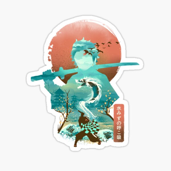 Ukiyo e Breath of Water Demon Slayer Sticker