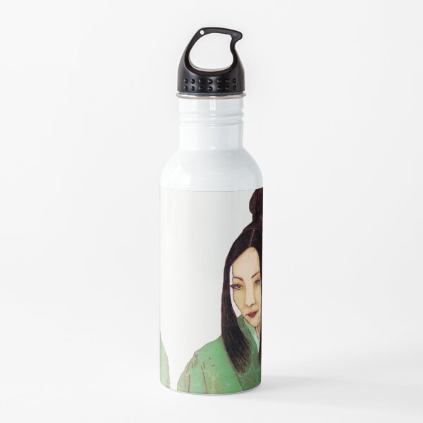 Japanese Geisha - Green Kimono Water Bottle