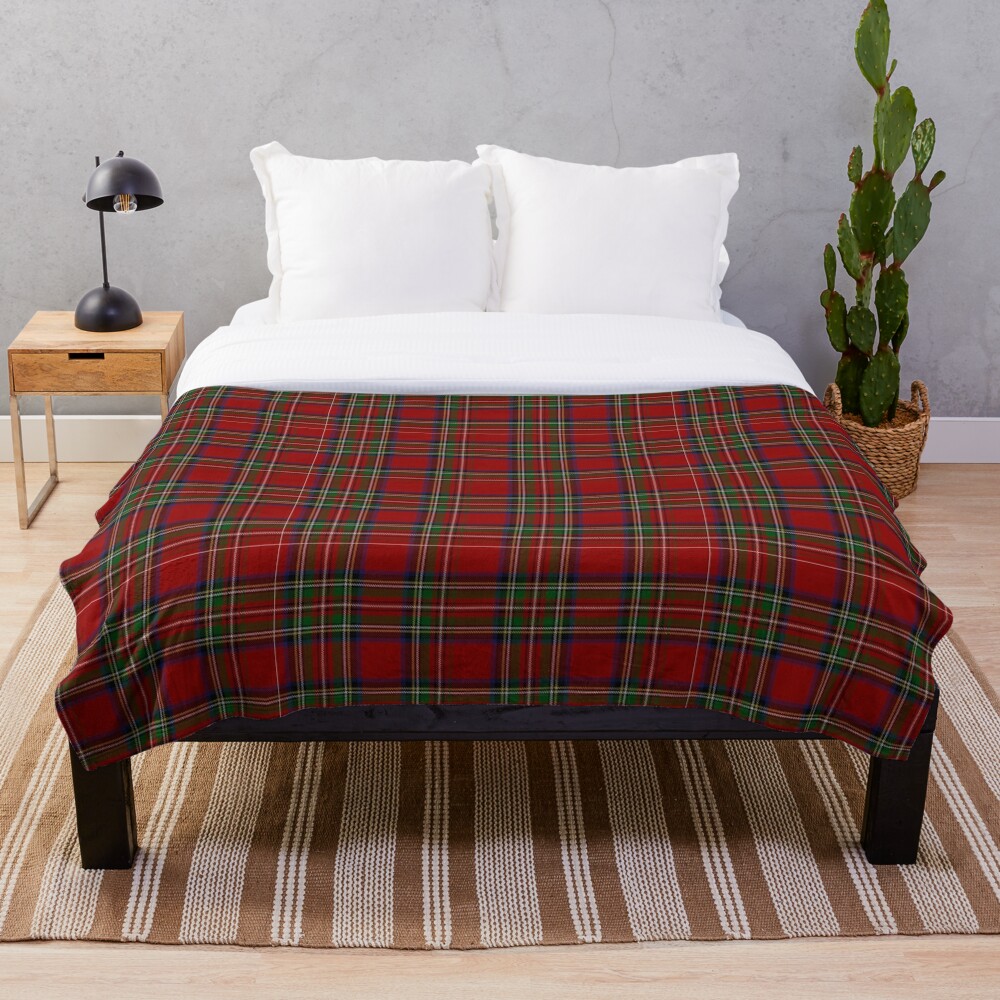 HOUSSE DE COUETTE FLANELLE MOTIF TARTAN NOËL - Écru / Rouge