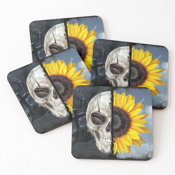 Item preview, sunflower skull designed and sold by drizzd.
