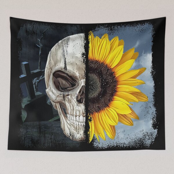 Item preview, sunflower skull designed and sold by drizzd.
