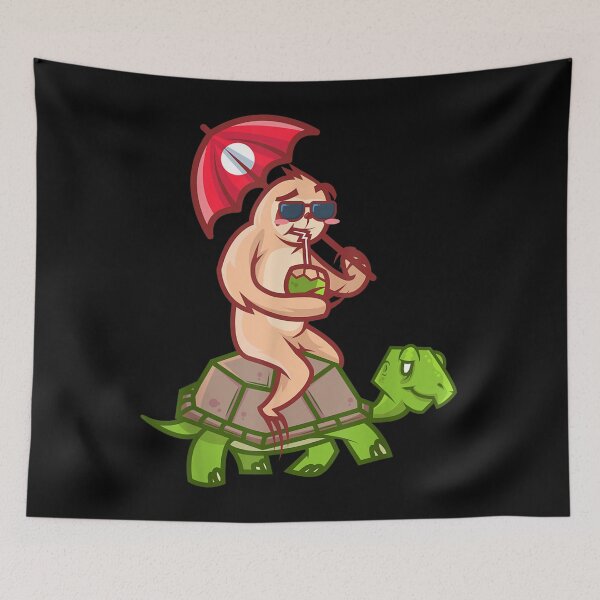 Item preview, Sloth Riding Turtle Funny Lazy Slow Speed Wild Animal Lover  designed and sold by JonesErin.