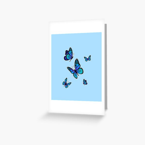 Tarjetas de felicitación: Mariposas Azules Claras