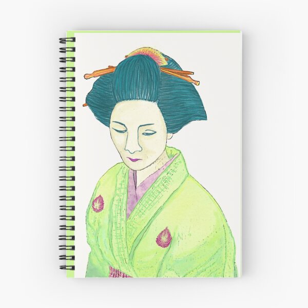 Artikelvorschau, Japanische Geisha - Limette Kimino entworfen und verkauft von Anne-Maree Hunter.