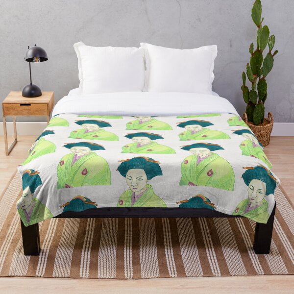 Aperçu de l'œuvre Geisha japonaise - Lime Kimino créée et vendue par Anne-Maree Hunter.