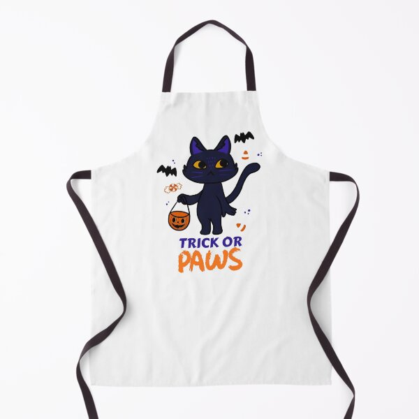 Item preview, Trick or Paws - Cat Asking for Treats with a Pumpkin Bucket designed and sold by Kaos Urbanwear.