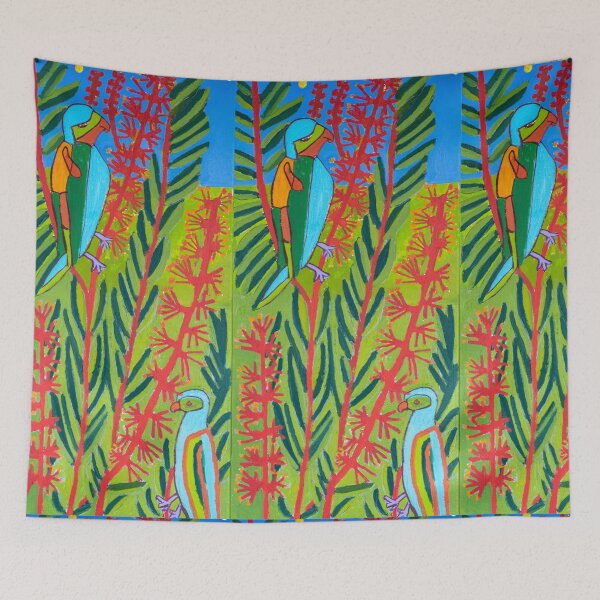 Item preview, Two Parrots Grevillea designed and sold by Zion Levy Stewart.
