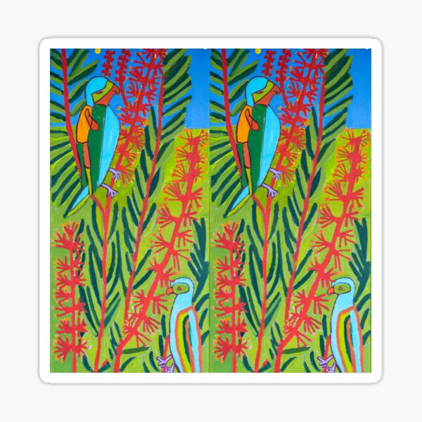 Two Parrots Grevillea Sticker