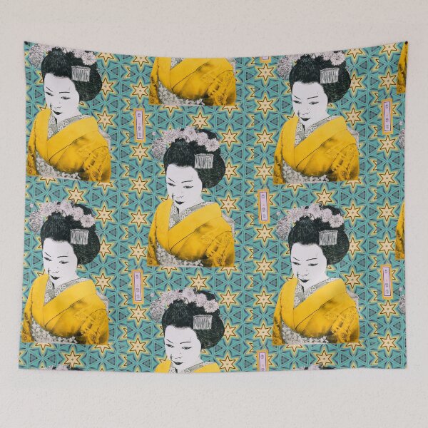 Item preview, Japanese Geisha  - Yellow Kimono designed and sold by Anne-Maree Hunter.