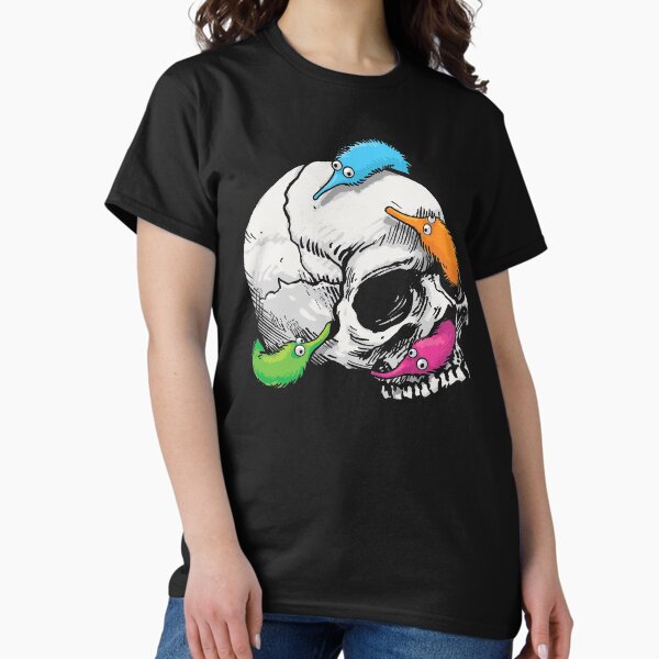 Vista previa del artículo con la obra «Gusanos en una cuerda sobre una calavera», diseñado y vendido por ctkrstudio.
