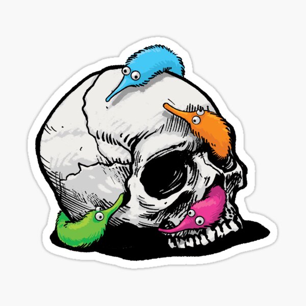 Worms on a String on a Skull  Sticker
