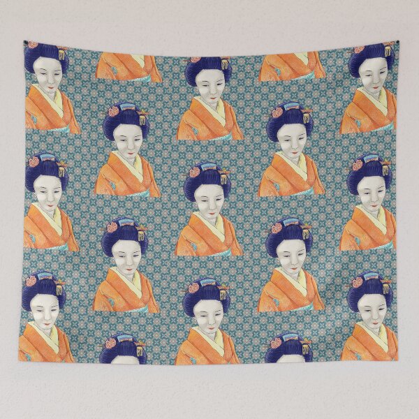 Item preview, Japanese Geisha  - Apricot Kimono designed and sold by Anne-Maree Hunter.