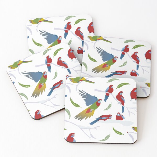 Item preview, Crimson Rosellas in winter snow designed and sold by Colour Angel by KV.