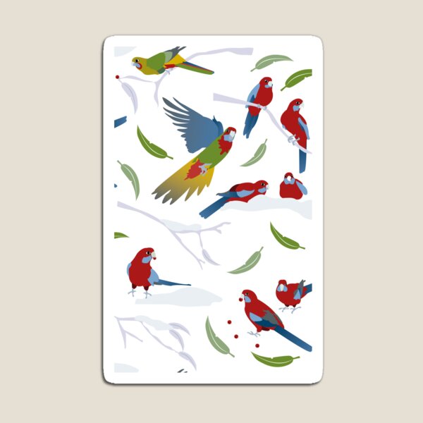Item preview, Crimson Rosellas in winter snow designed and sold by Colour Angel by KV.